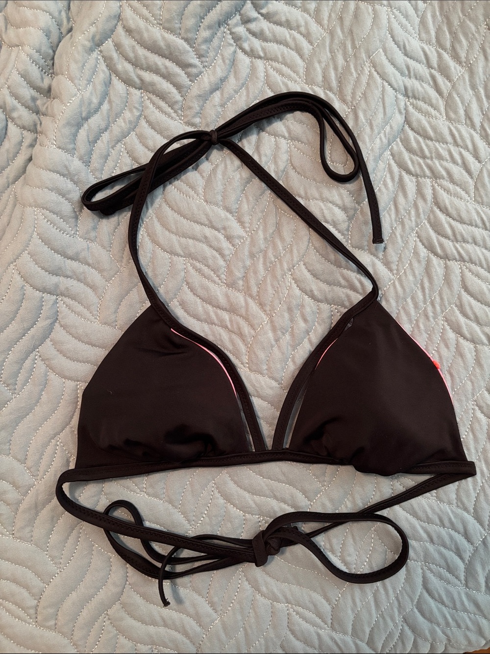 Black Triangle Halter Bikini Top